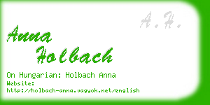 anna holbach business card